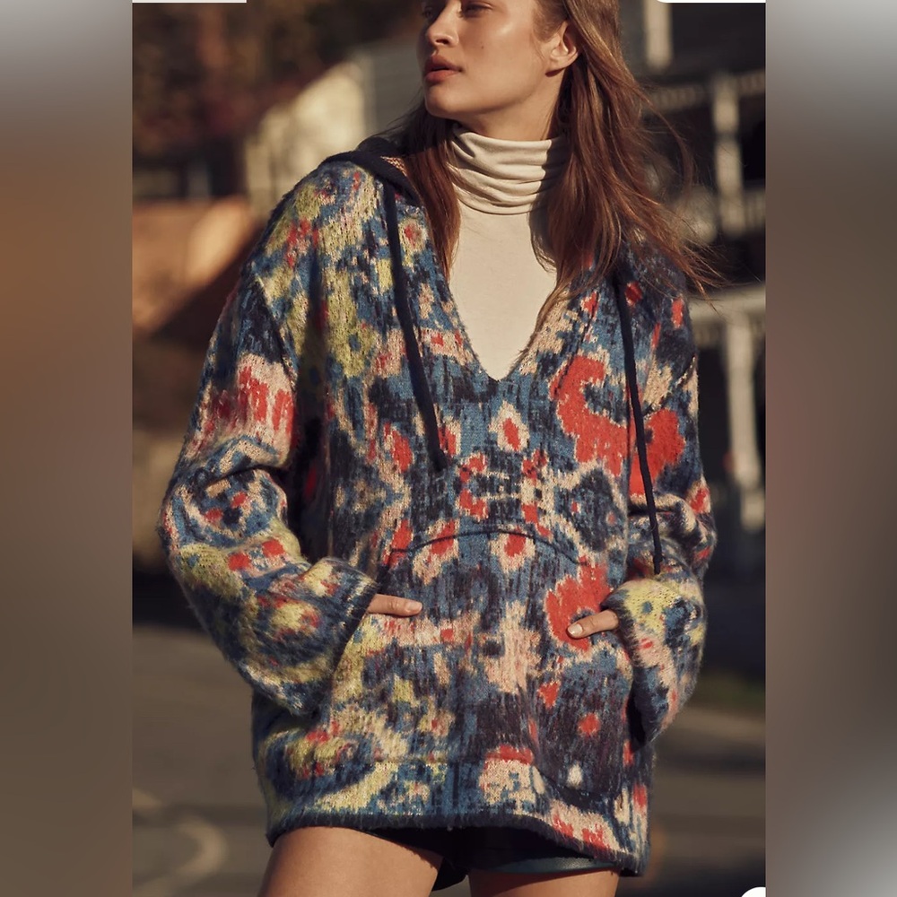Anthropologie Relaxed Hooded Sweater Size LP/XLP